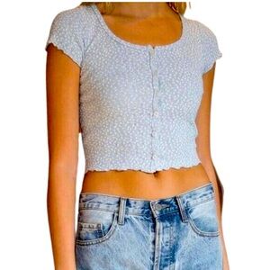 Brandy Melville Cropped Button Front Top